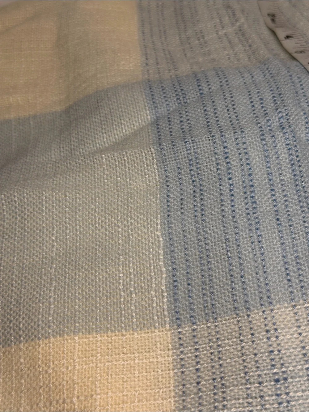 Farmhouse Checkered Fringed Cloth Napkins, Blue/Cream Set